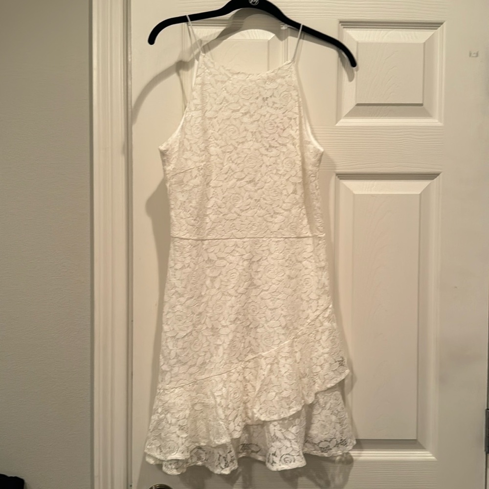 Lida Kate white lace minidress with spaghetti straps